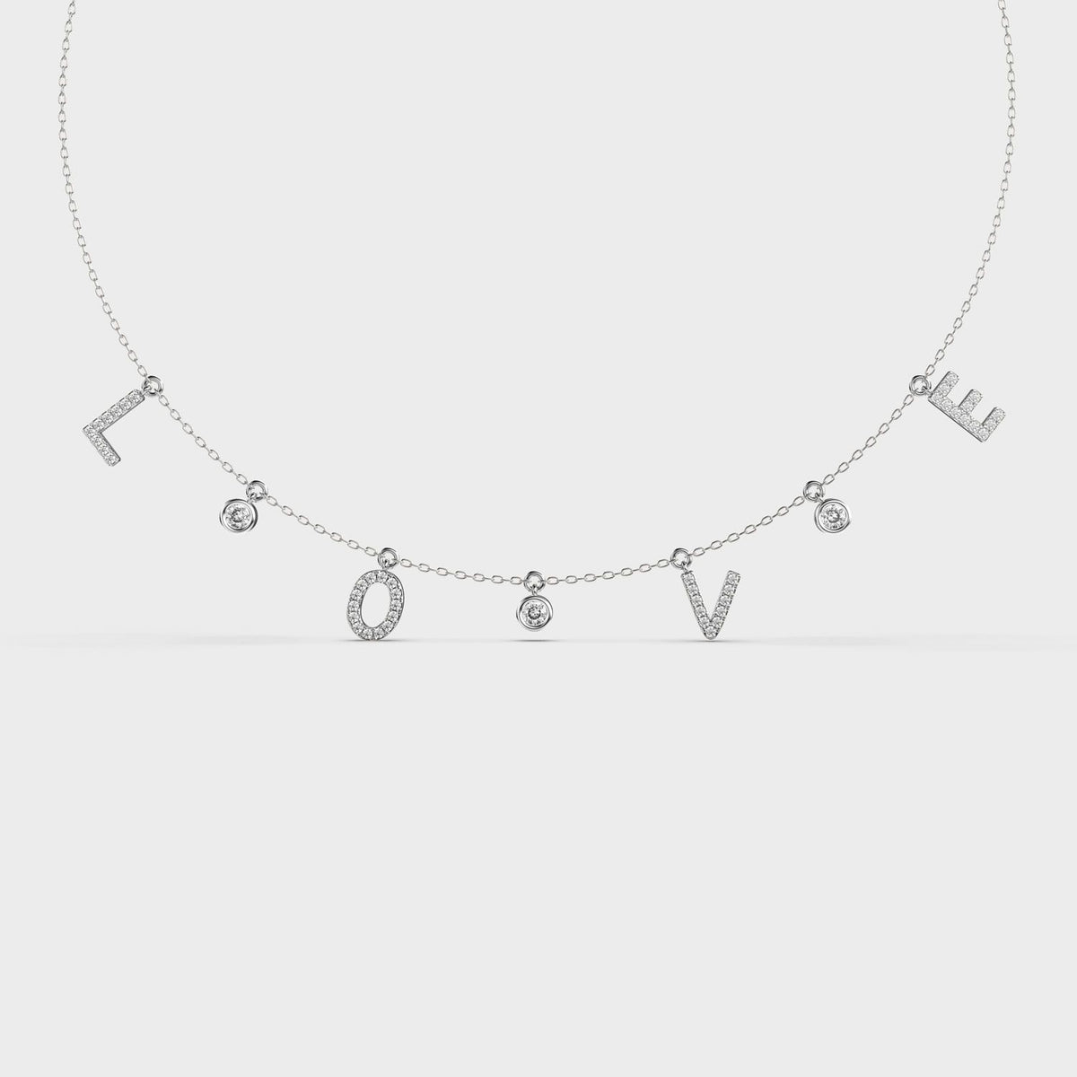 Love Lettered Diamond Necklace