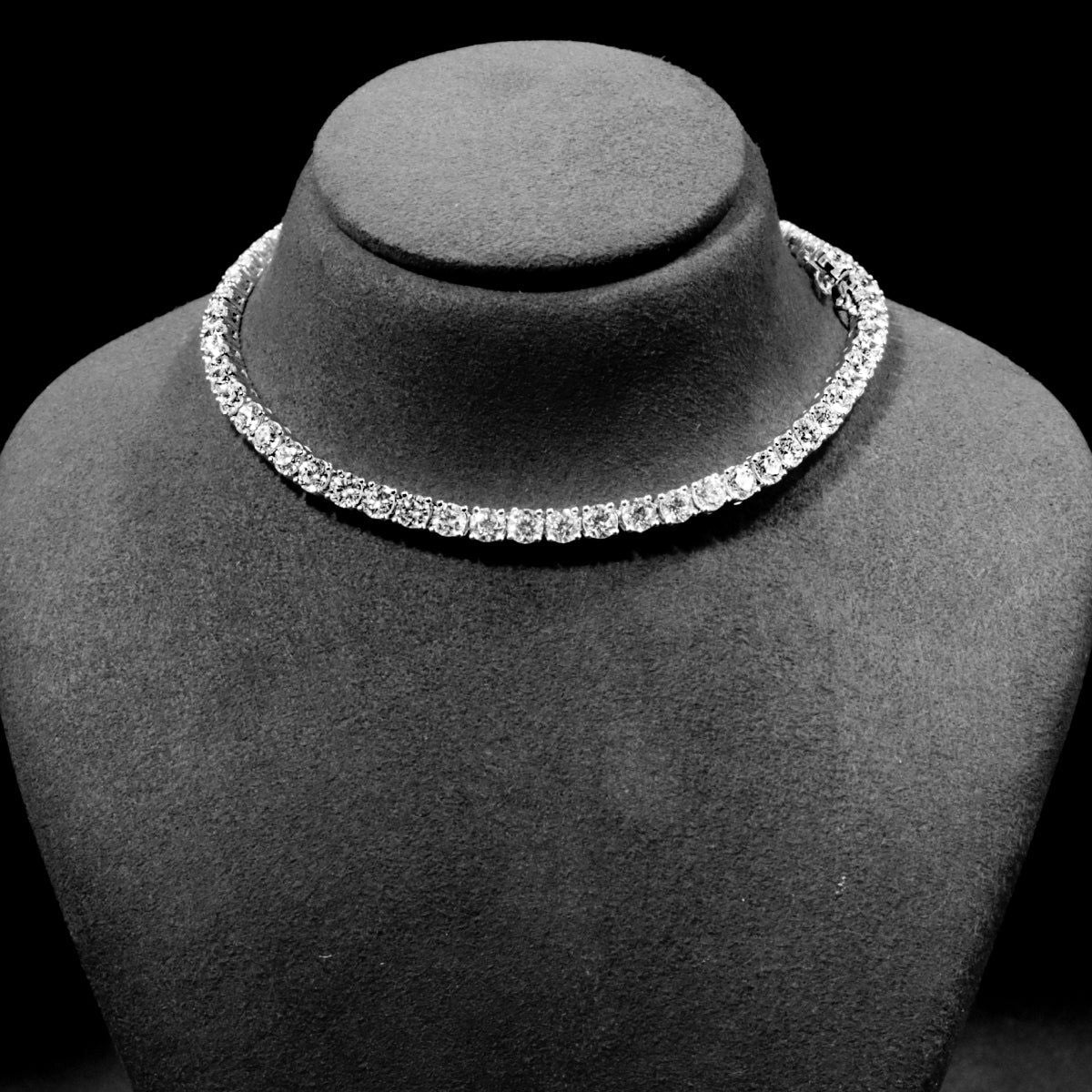 Round Diamond Tennis Necklace
