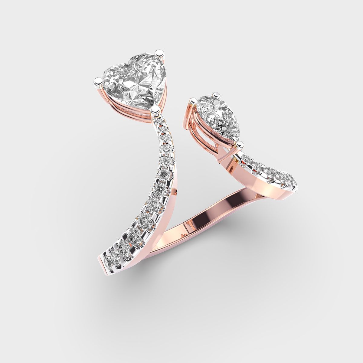 Rising Heart Diamond Ring - View 13