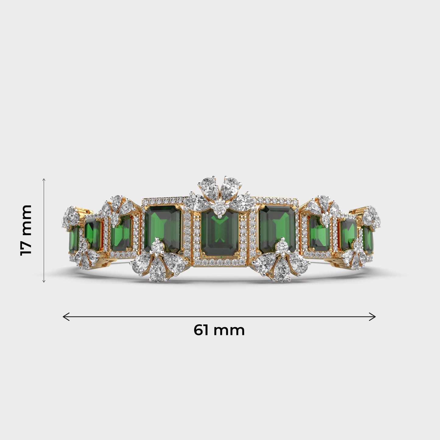 Green Wrap Tendril Diamond Bracelet