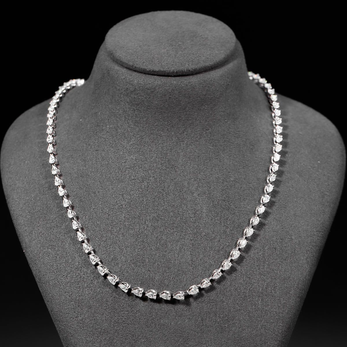 Pear Diamond Tennis Necklace