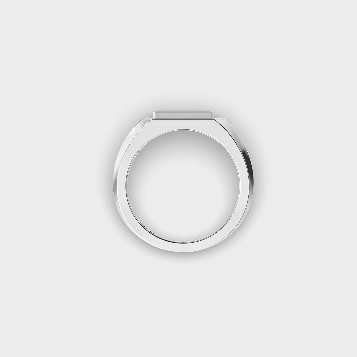 Rectangular Signet Diamond Cluster Ring For Men - View 9