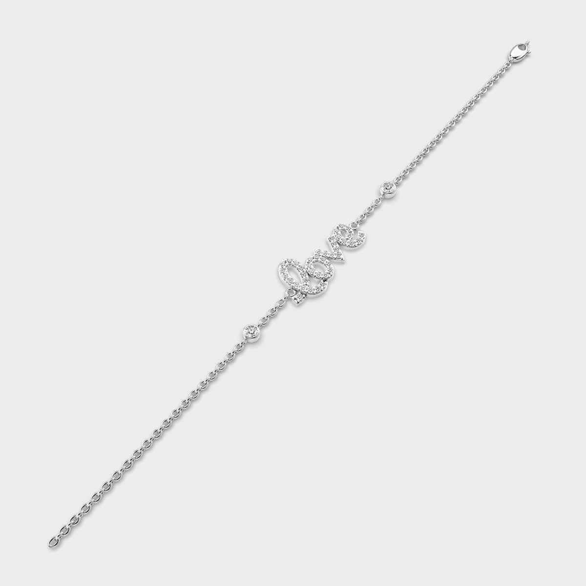Dear Love Chain Bracelet with Diamonds