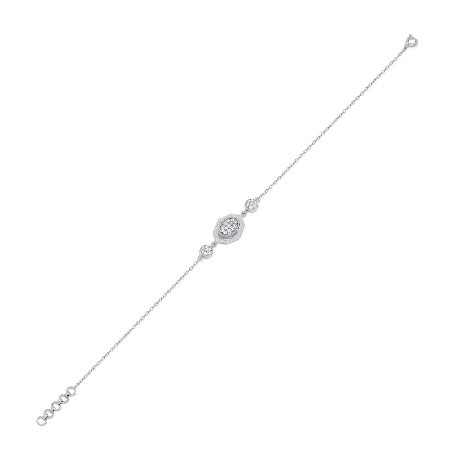 Elegant Geometric Round Diamond Bracelet