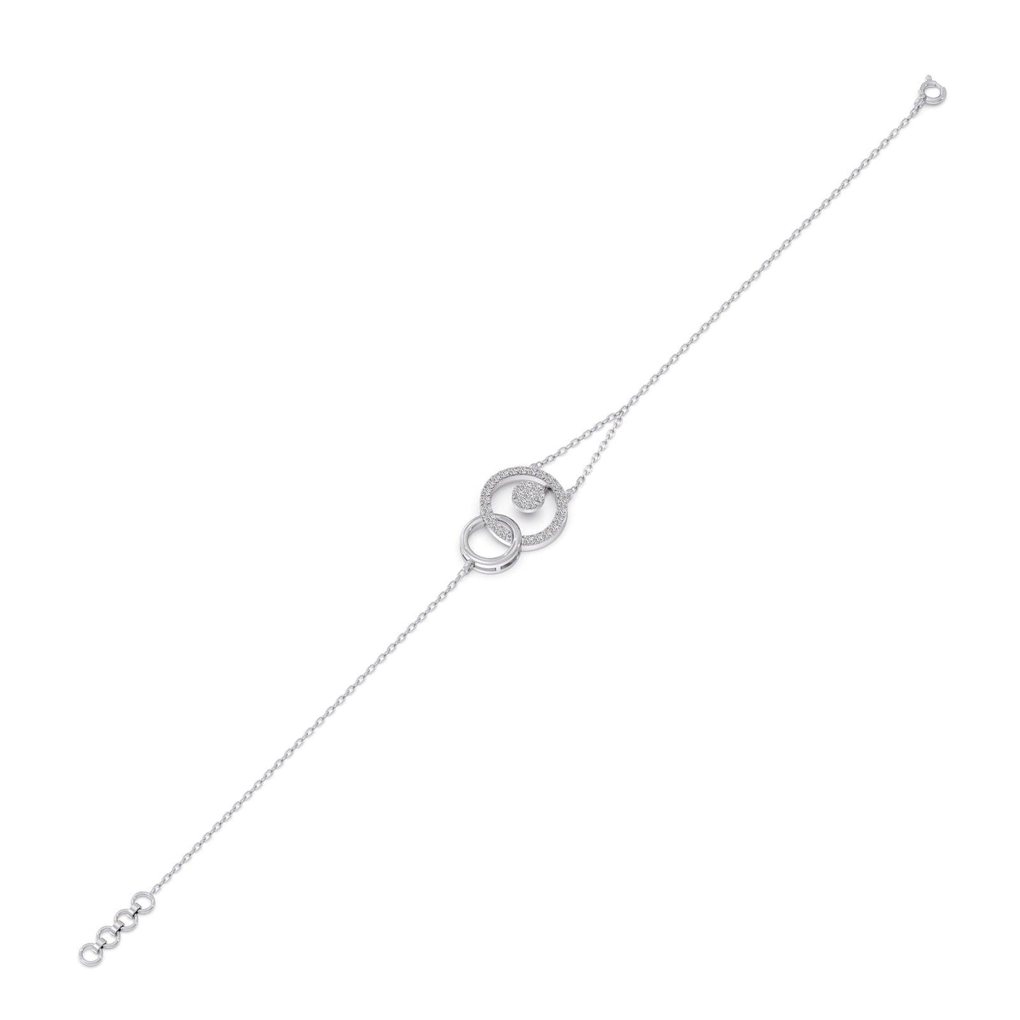 Geo Linked Round Diamond Bracelet
