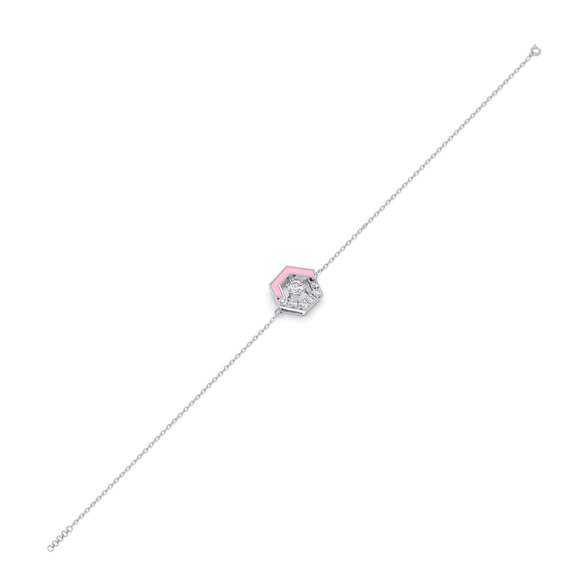 Cotton Candy Hexagon Diamond Bracelet