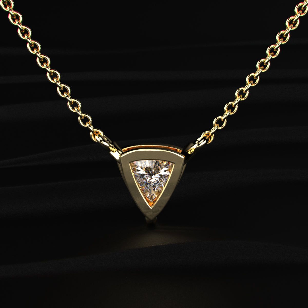 Trillion Cut Solitaire Necklace