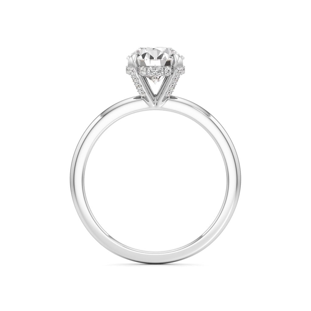 Elevated Diamond Set Solitaire Ring