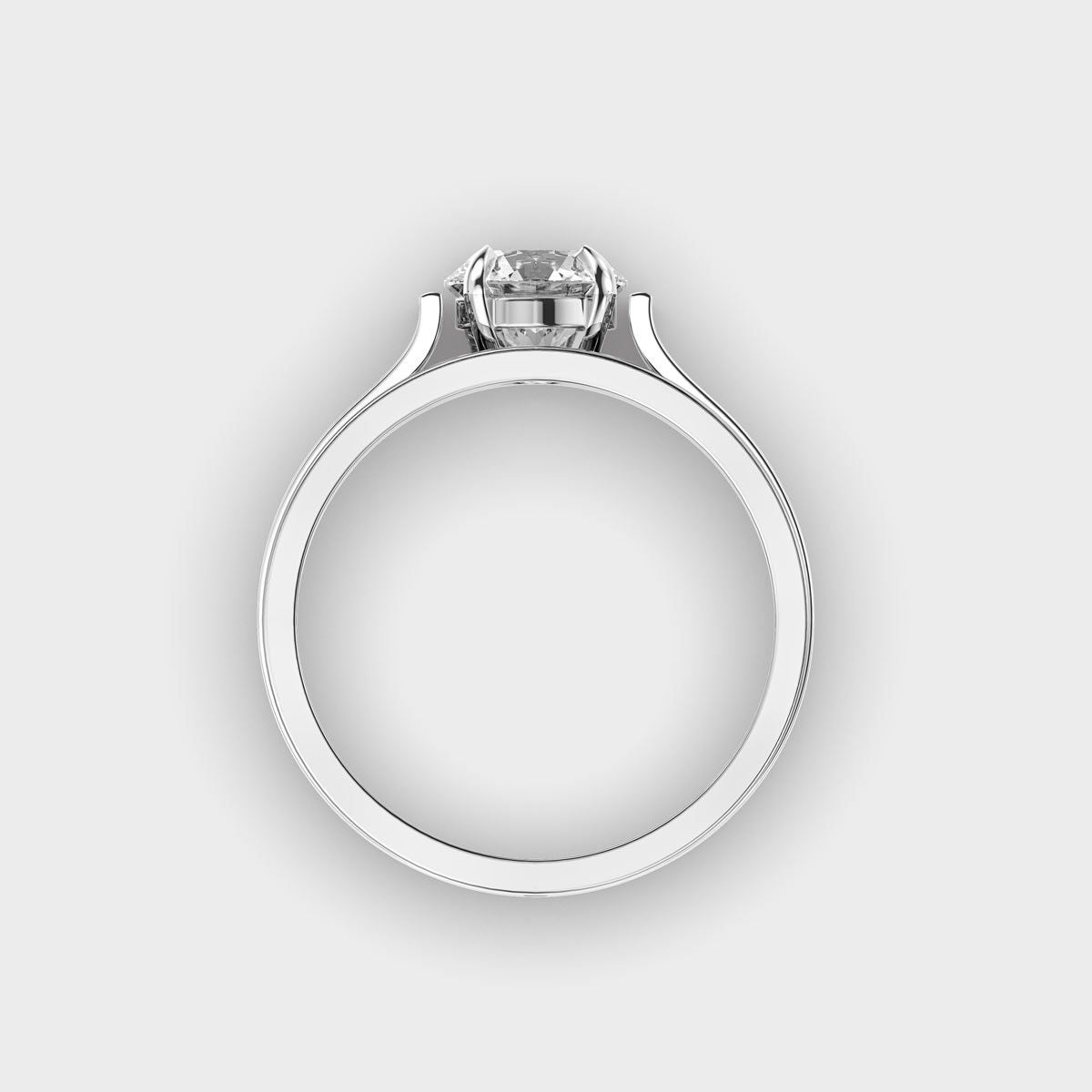 Dual Tone Diamond Solitaire Band Ring for Men - View 9