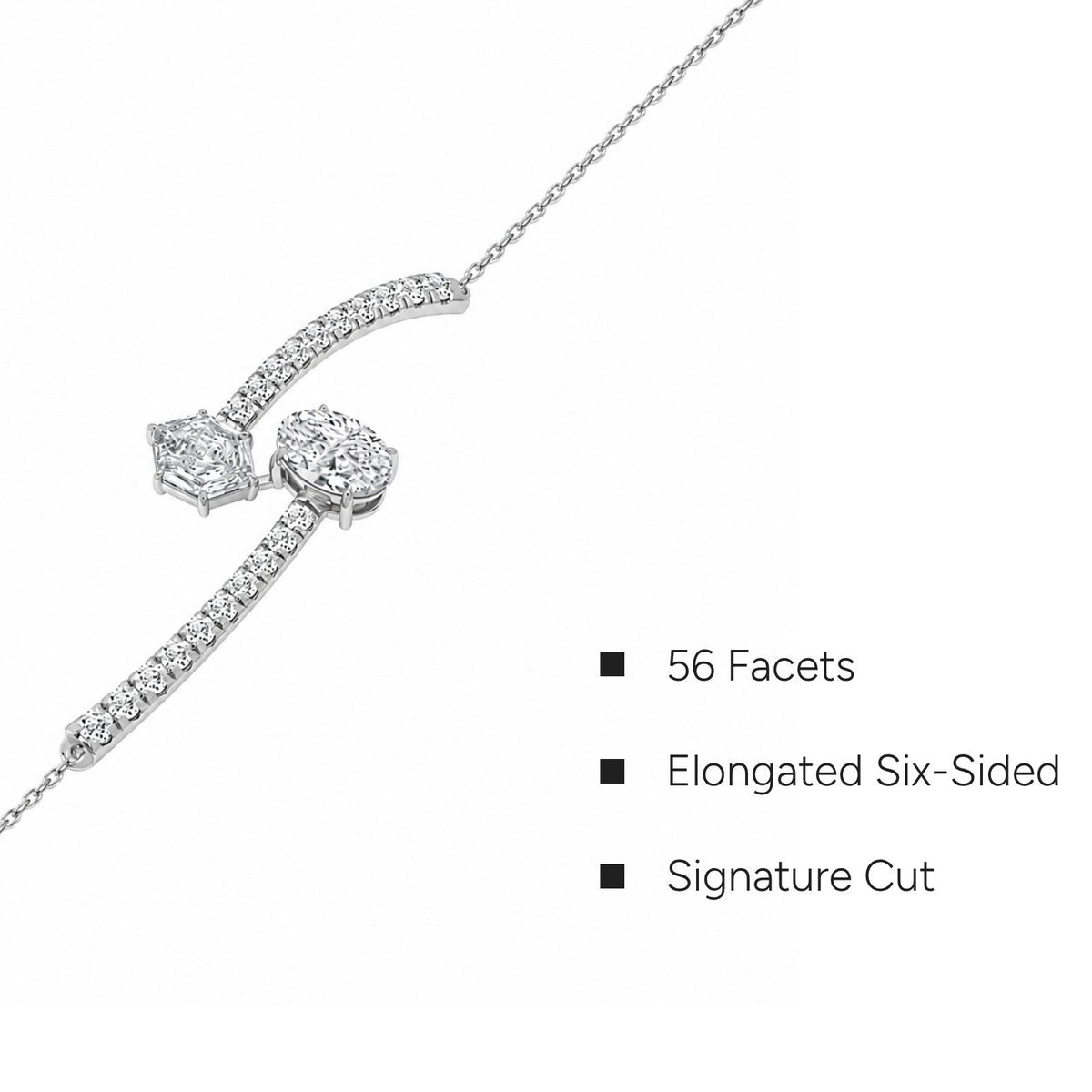 Hexa Oval Diamond Chain Bracelet