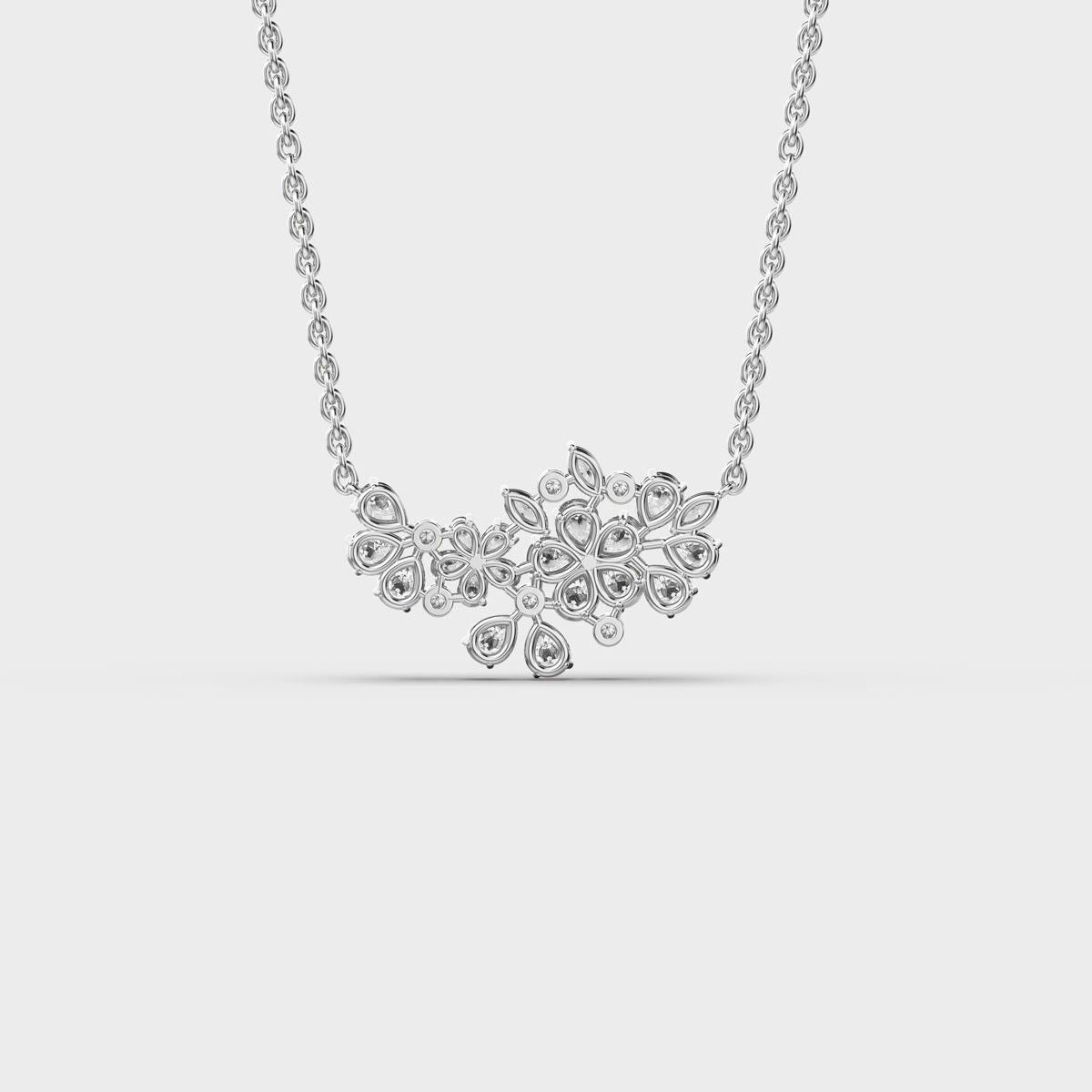 Wild Bloom Diamond Cluster Necklace (With Chain)