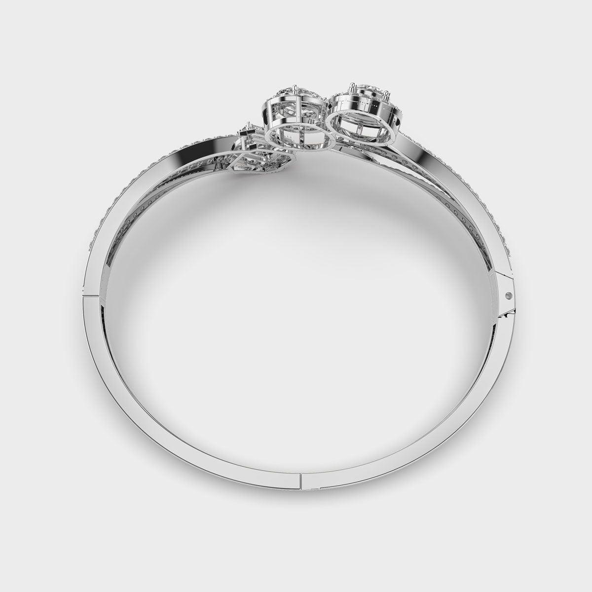 Three Pretty Curve Diamond Bracelet