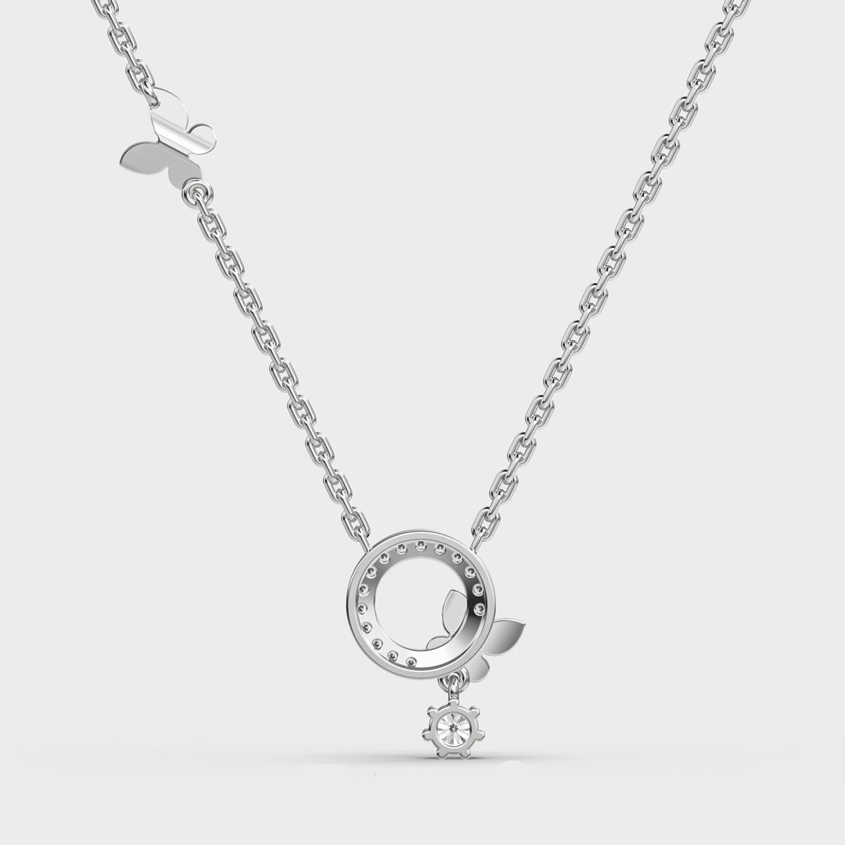 Butterfly Halo Necklace with Chain