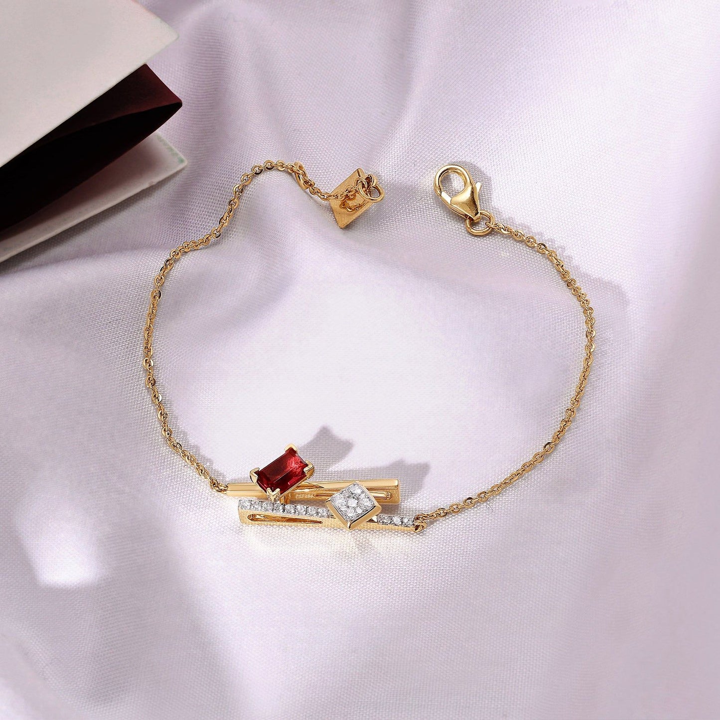 Blush Gemstone Linear Chain Bracelet