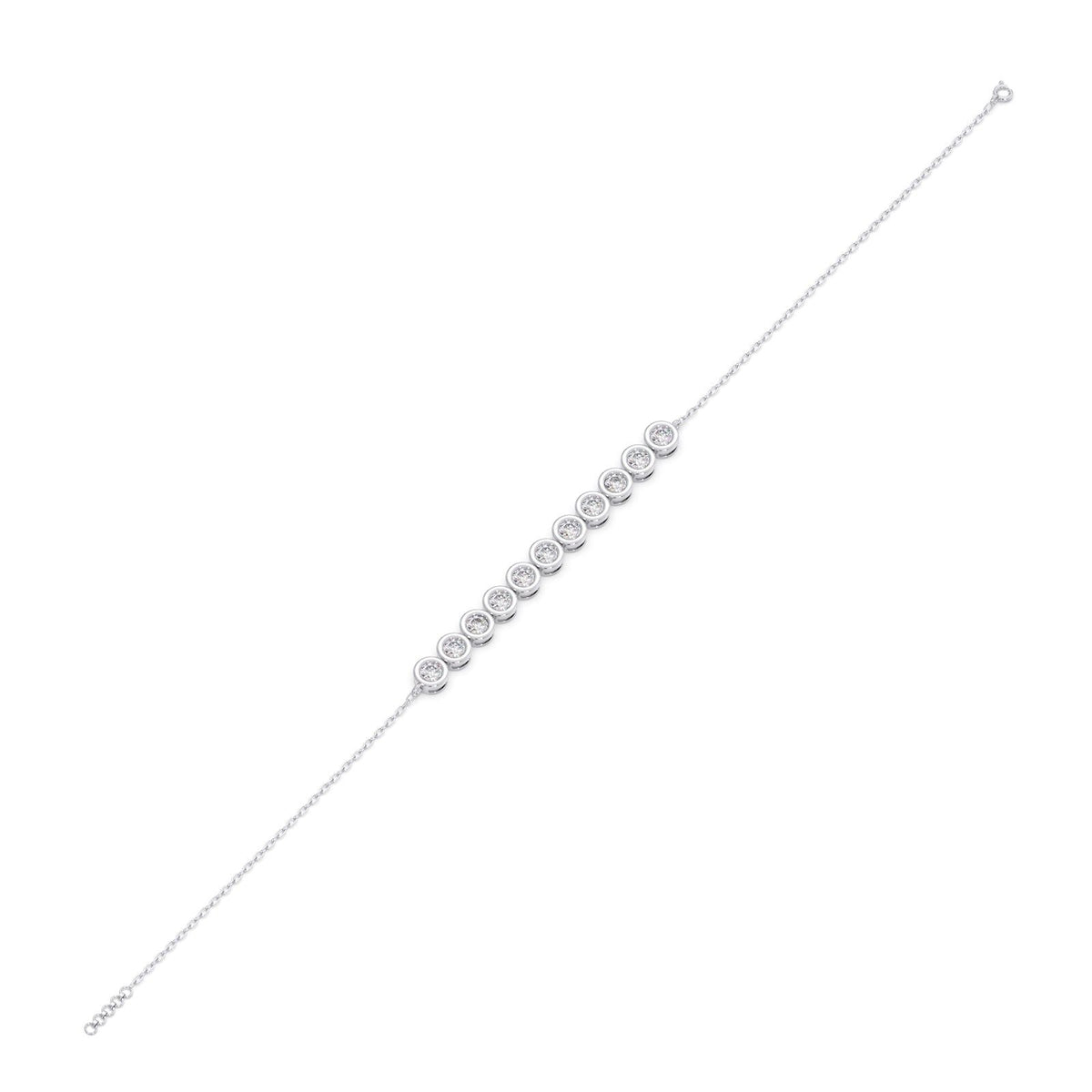 Linear Round Diamond Chain Bracelet