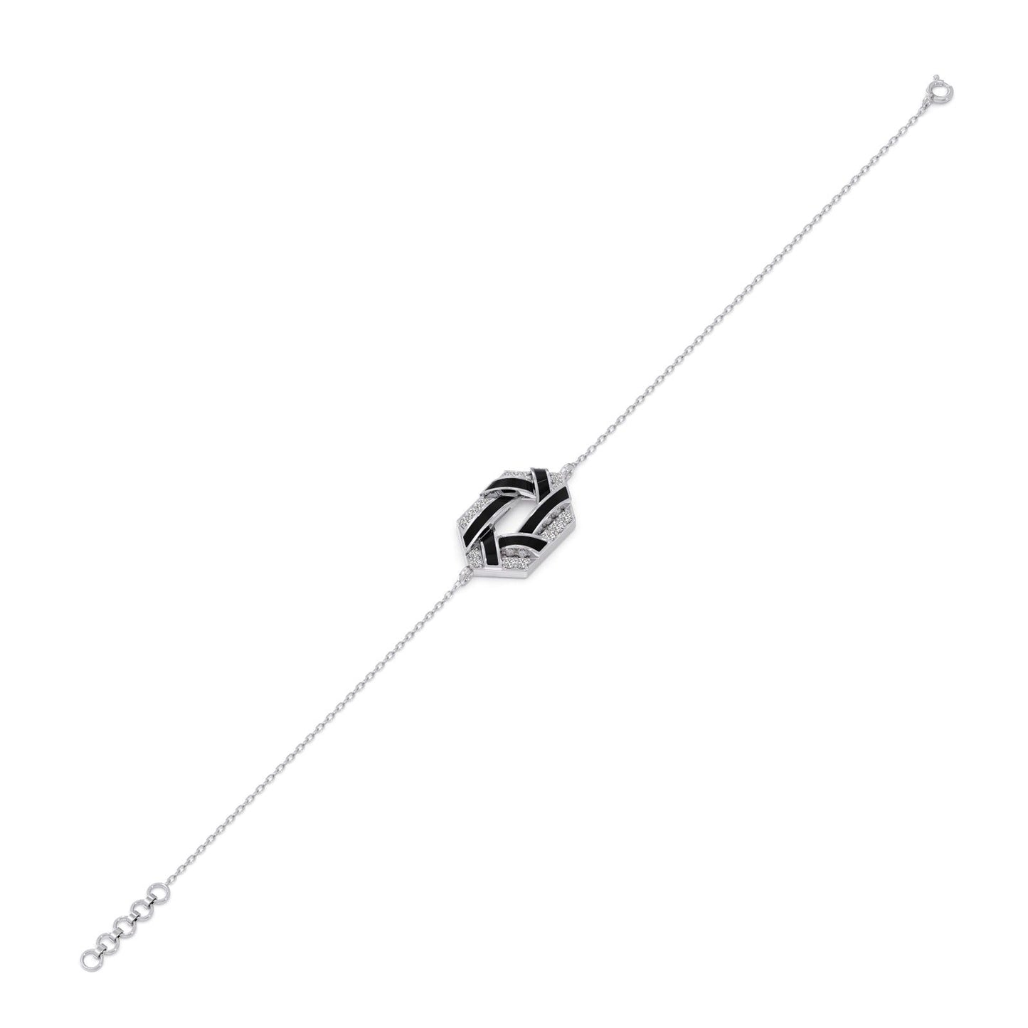 Hexora-enamel Stellar Diamond Chain Bracelet