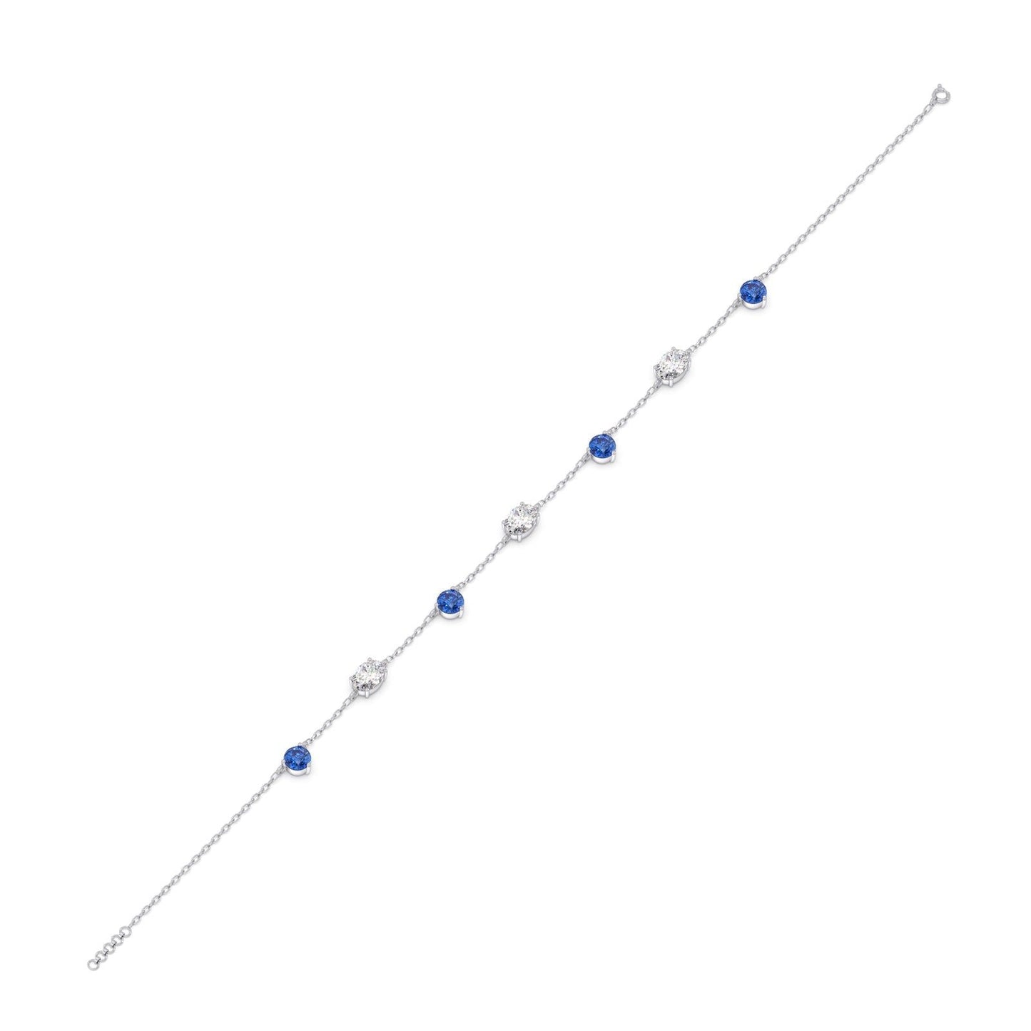 Azure Oval Diamond Chain Bracelet
