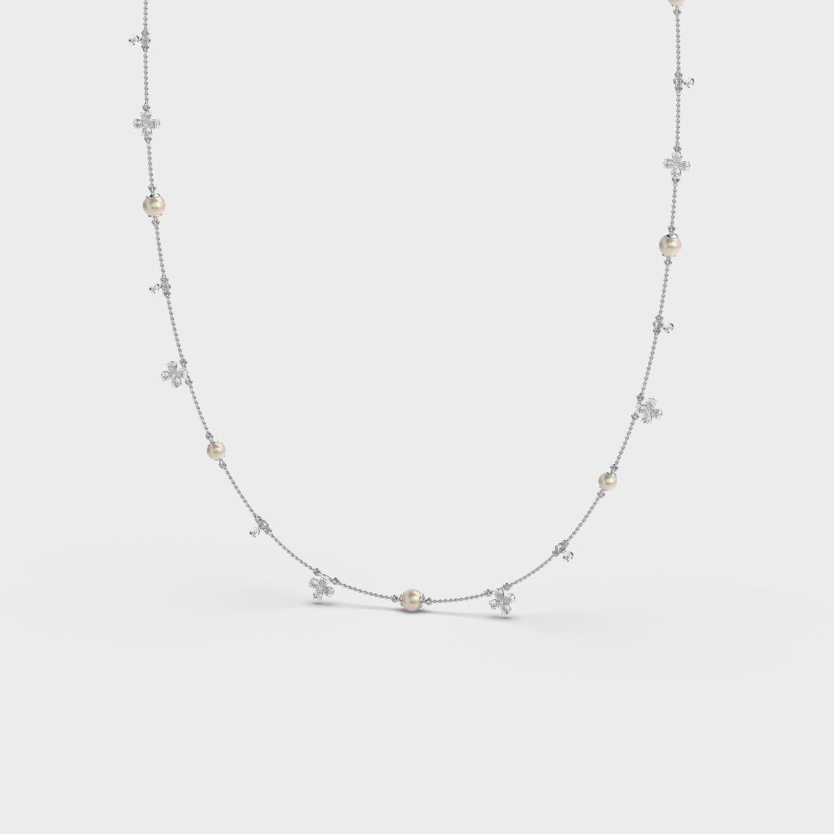 Mixed Diamond Layer Necklace