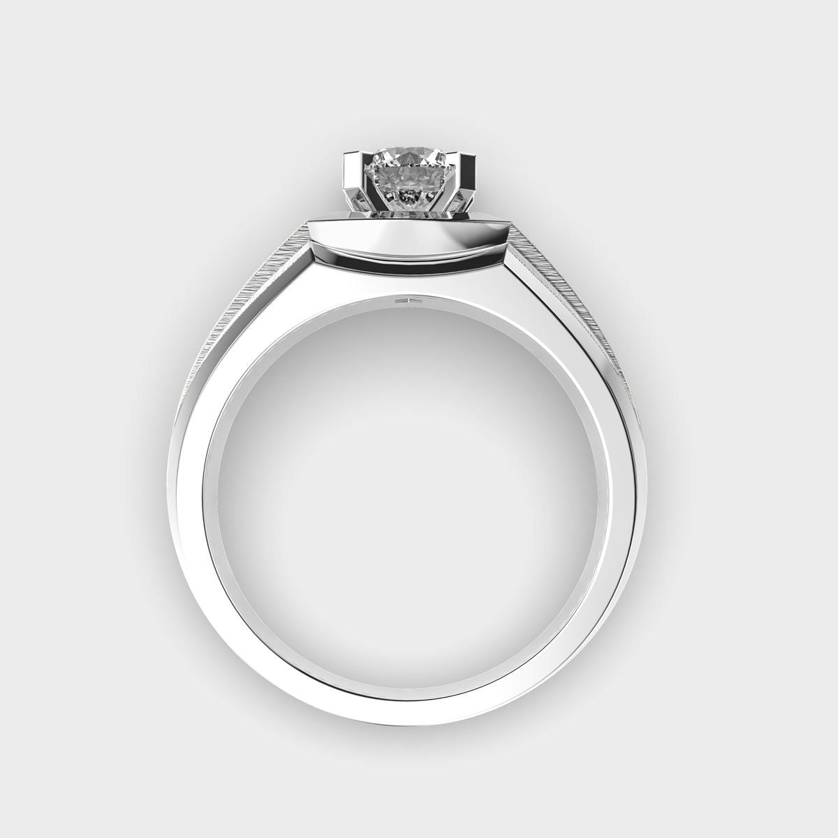 King's Dominion Round Diamond Band For Men - View 9