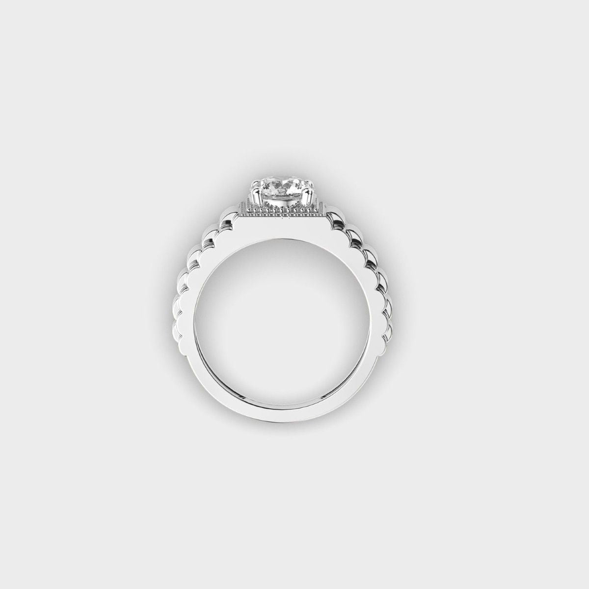 Isa Signet Diamond Band For Men - View 9