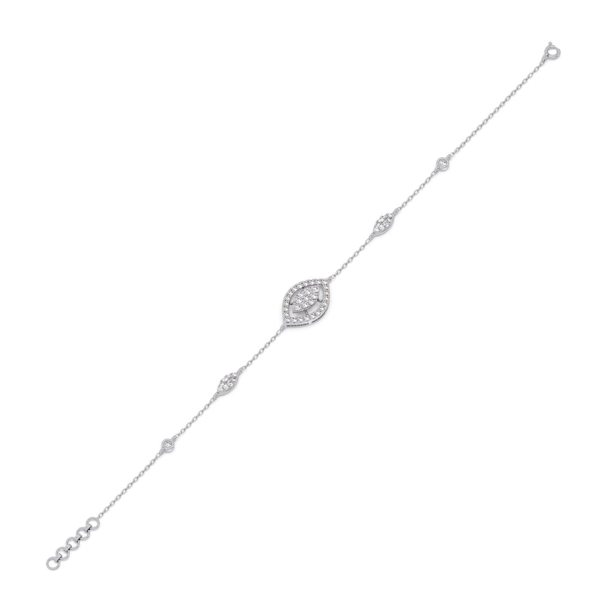 Marquise Eye Round diamond Bracelet