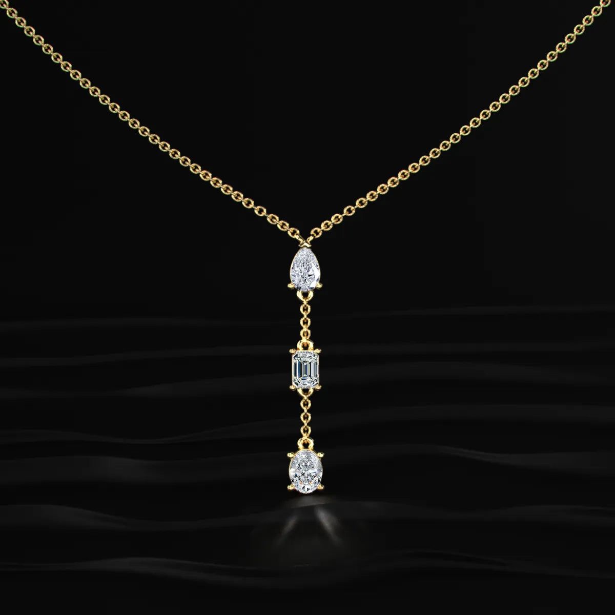3 Diamond Drop Necklace