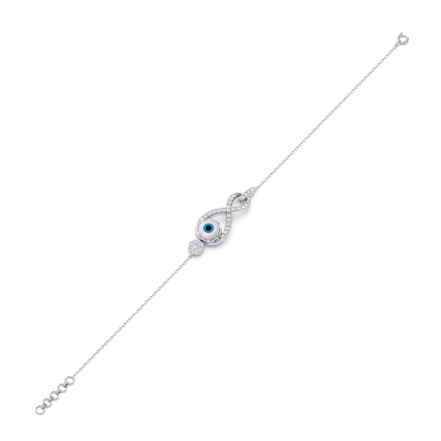 Infinite Evil Eye Round Diamond Bracelet