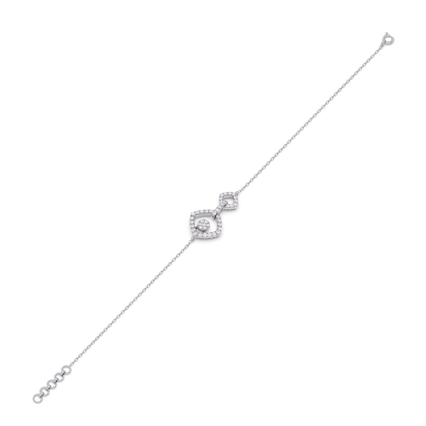 Interlocking Geometric Shape Diamond Chain Bracelet
