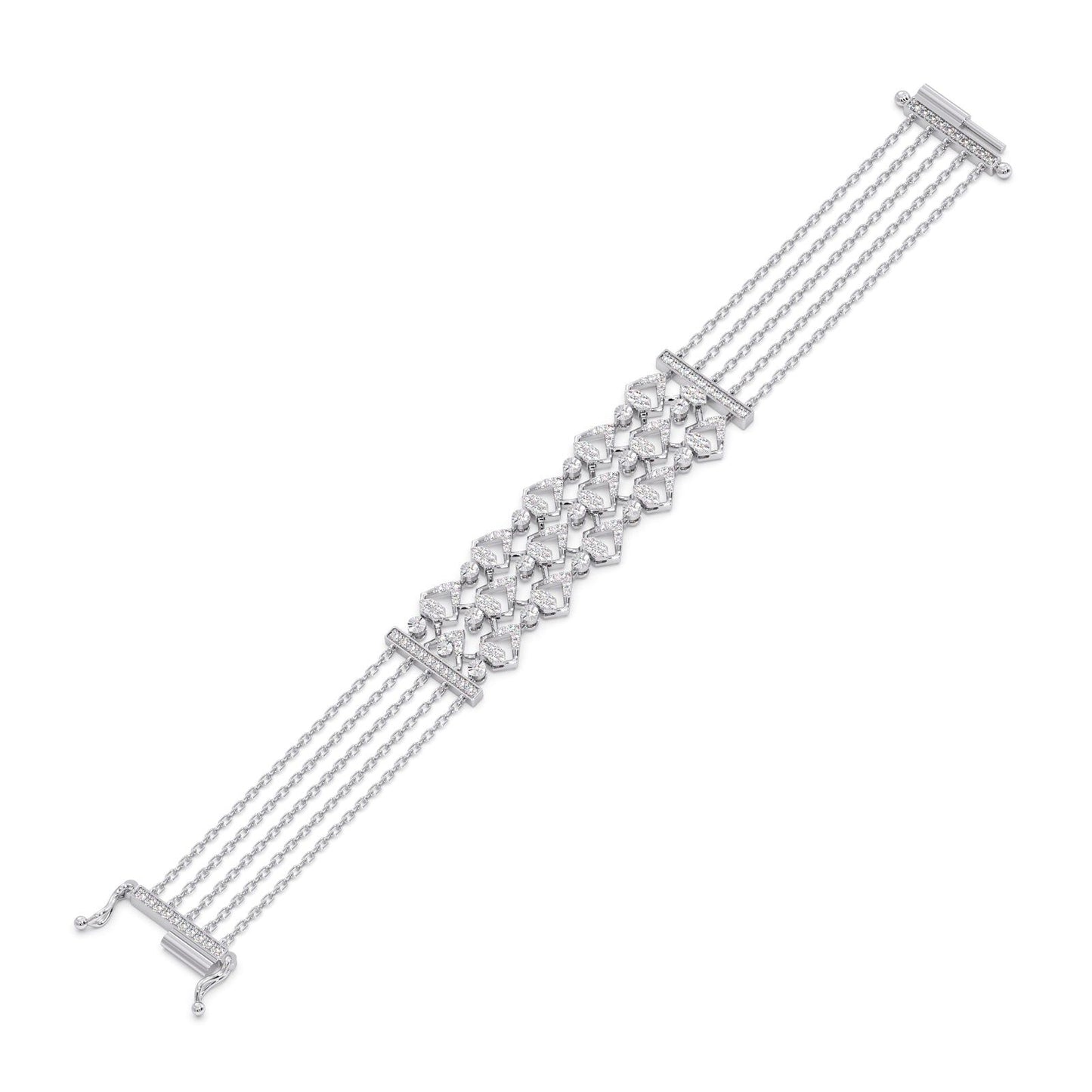 Orluxe Link Diamond Chain Bracelet