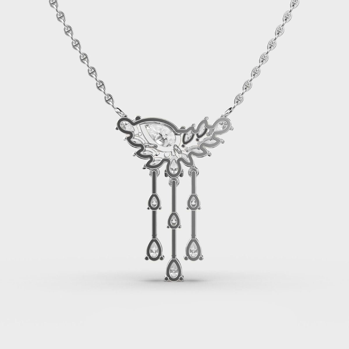 Mayura Pear Cut Diamond Necklace