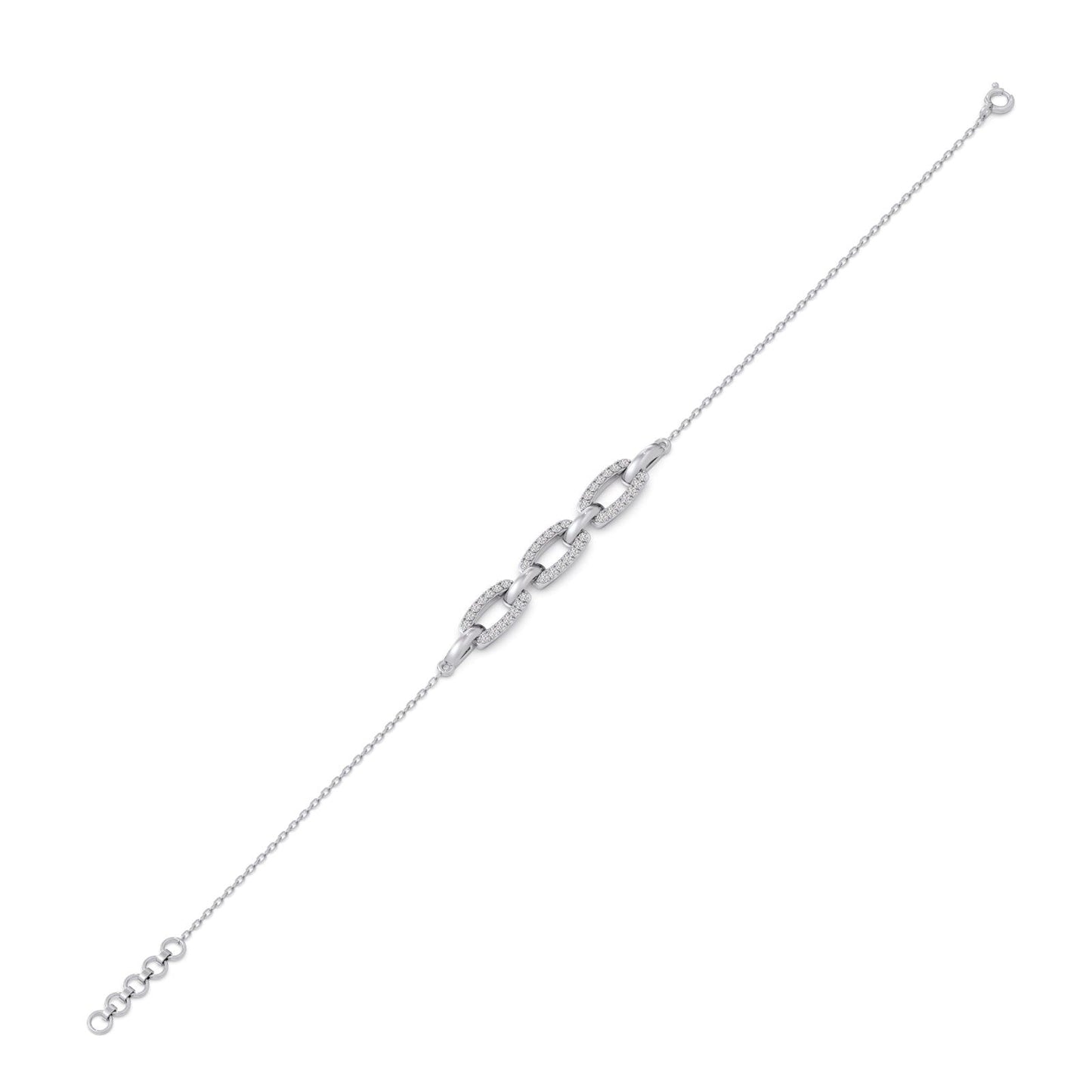 Golden Interlink Diamond Bracelet