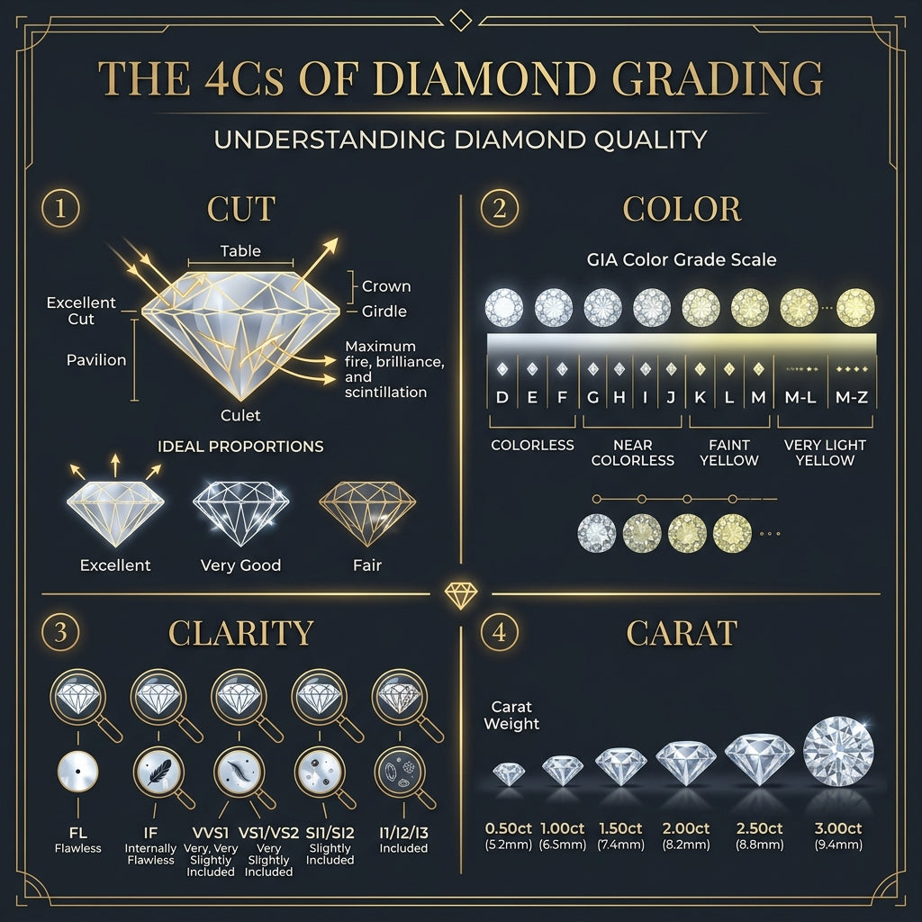The 4Cs of Lab-Grown Diamonds Explained: Cut, Colour, Clarity & Carat