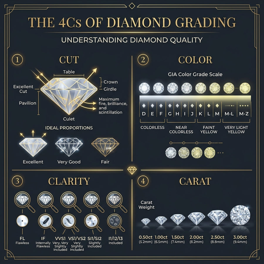 The 4Cs of Lab-Grown Diamonds Explained: Cut, Colour, Clarity & Carat