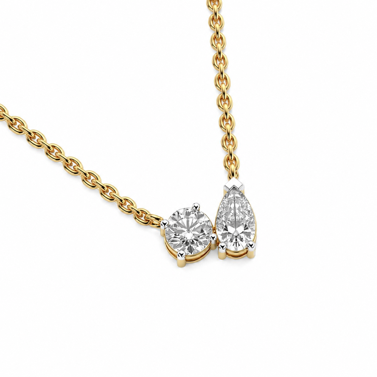 Glistening Toi Et Moi Pendant (With Chain)