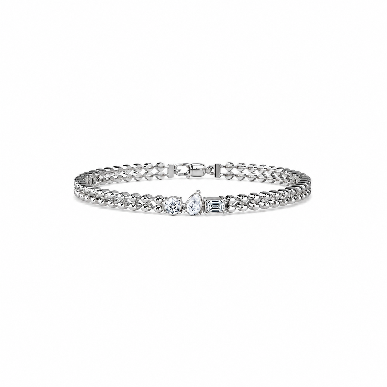 Multi Shape Diamond Trio Bracelet