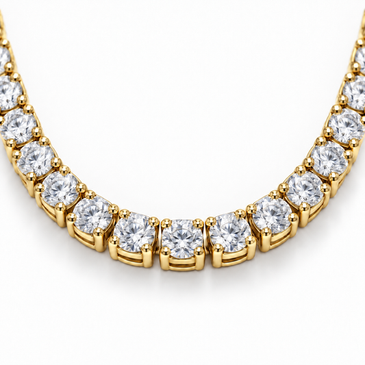 Round Diamond Tennis Necklace