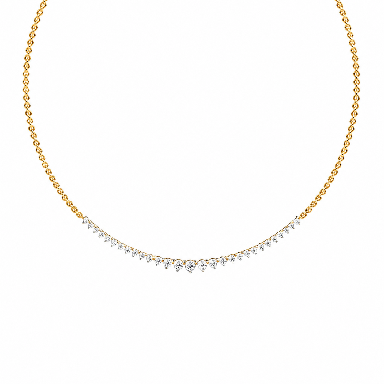 Graduated Line Diamond Necklace
