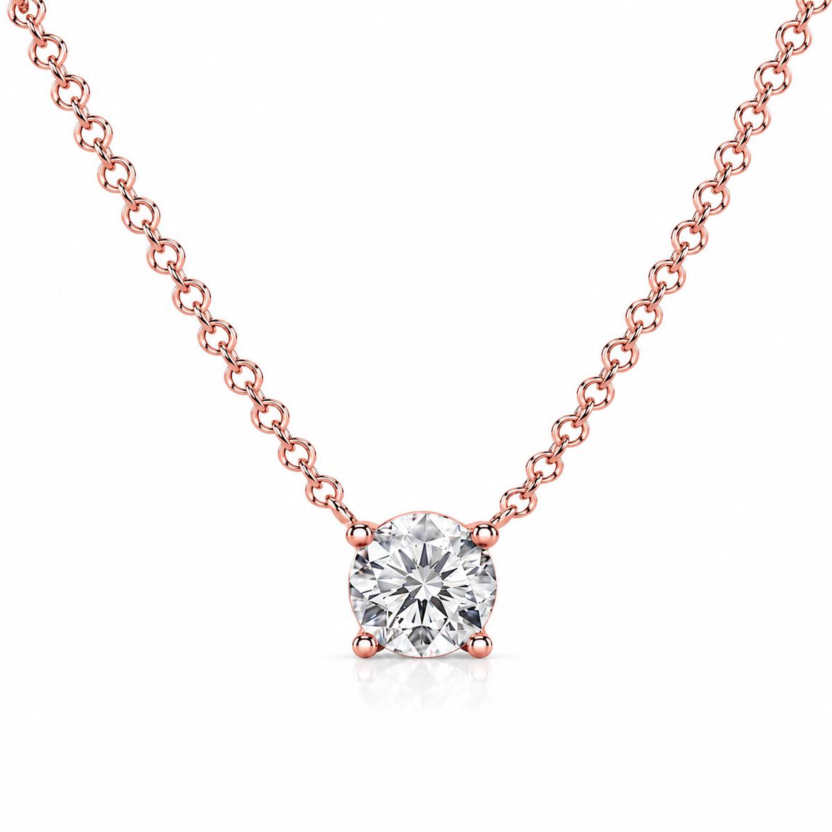 Round Diamond Solitaire Necklace