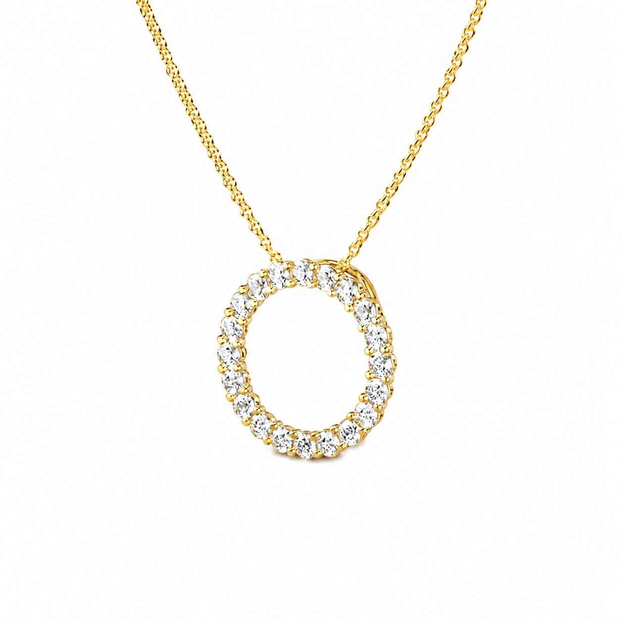 Diamond Open Circle Pendant Necklace
