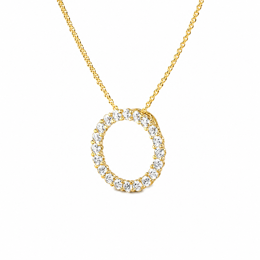 Diamond Open Circle Pendant Necklace