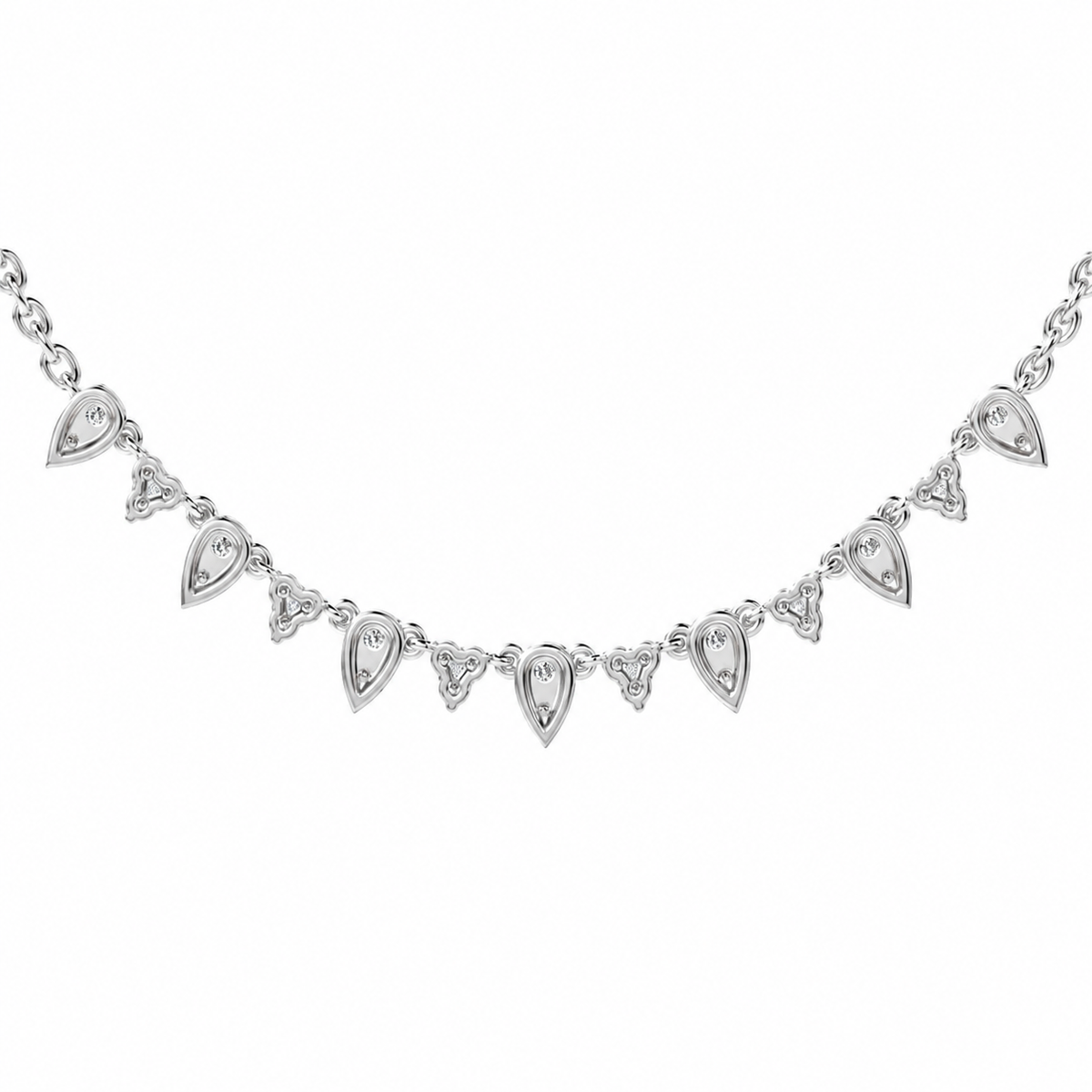 Stacked Grace Pear Diamond Necklace