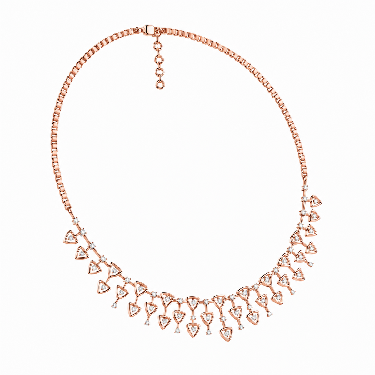 Aurora Triangle Diamond Cascade Necklace