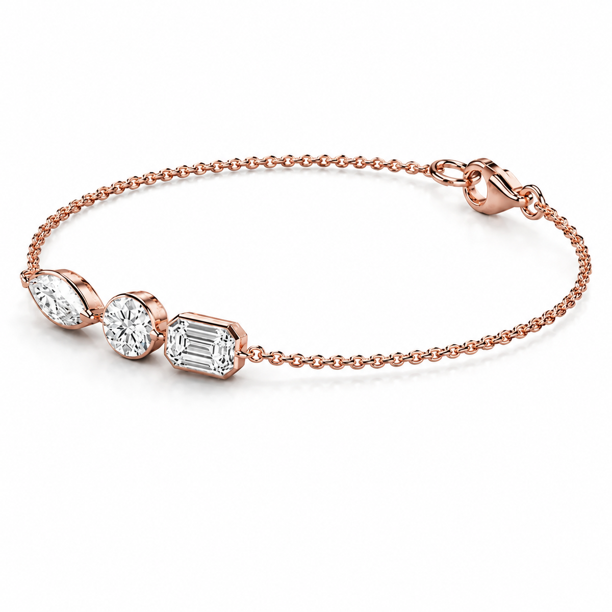 Three Stone Diamond Everyday Bracelet