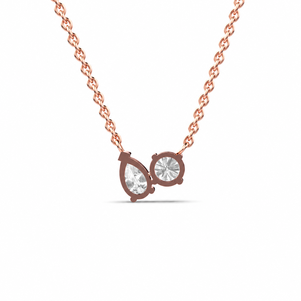 Glistening Toi Et Moi Pendant (With Chain)