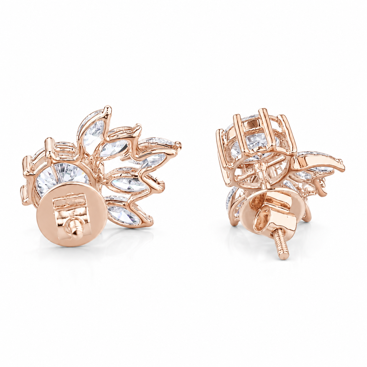 Flower Diamond Stud Earrings