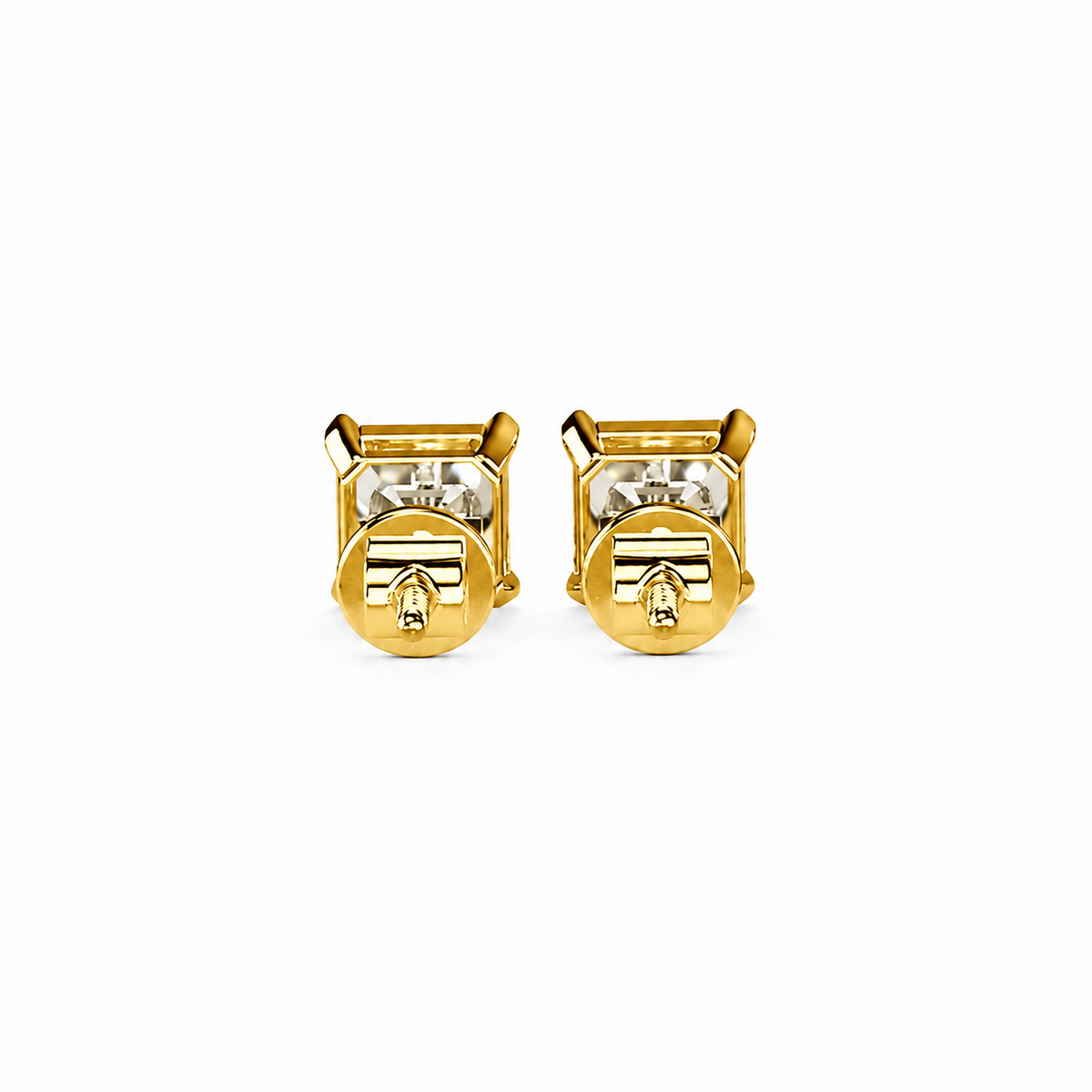 Asscher Cut Diamond Stud Earrings