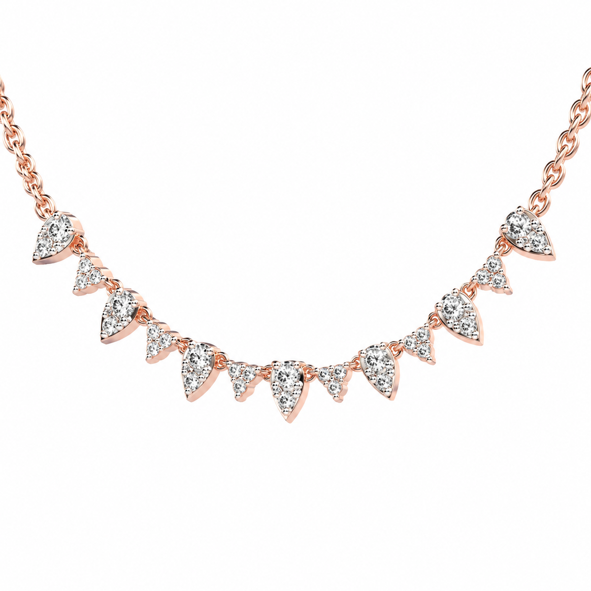 Stacked Grace Pear Diamond Necklace