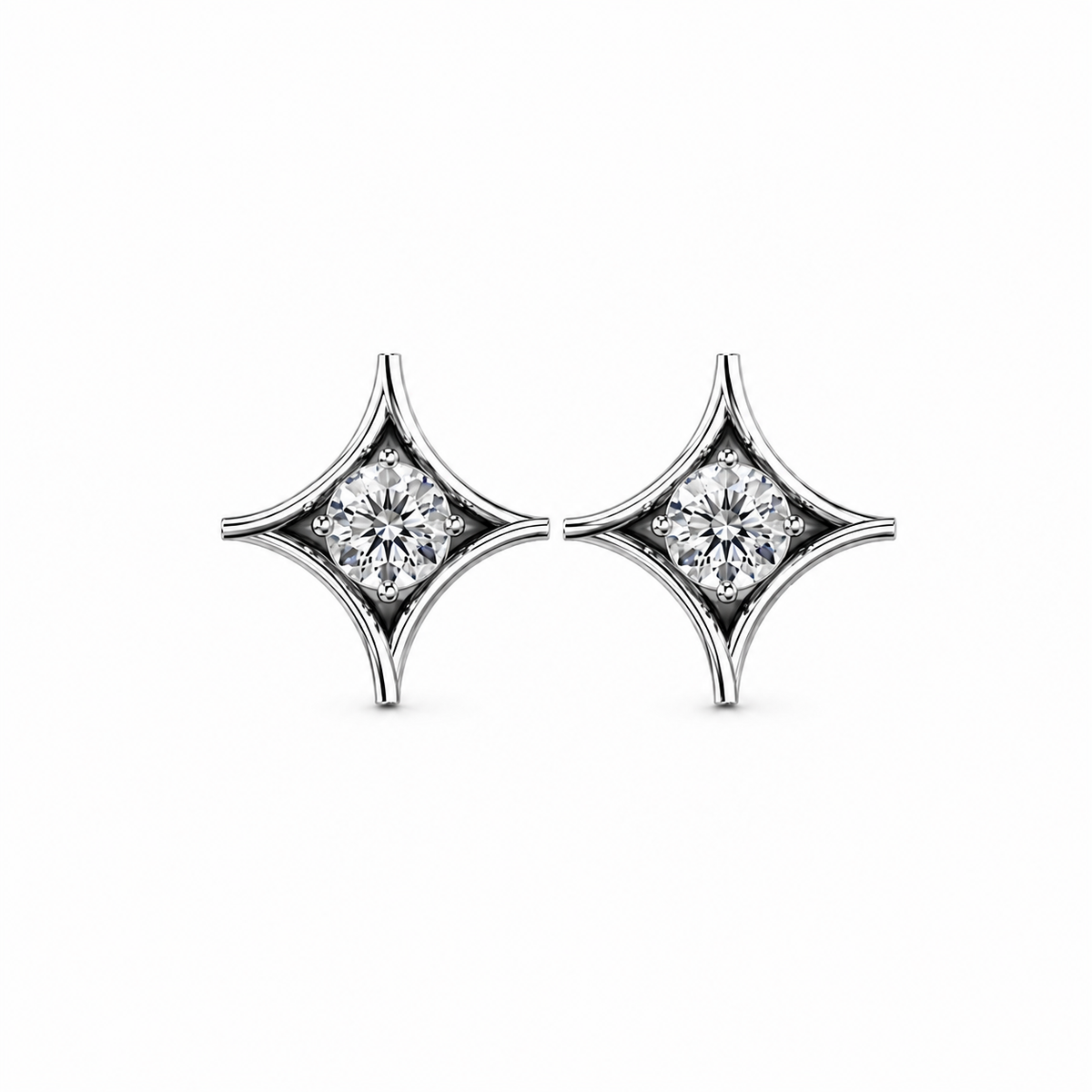 Round Shape Diamond Star Stud