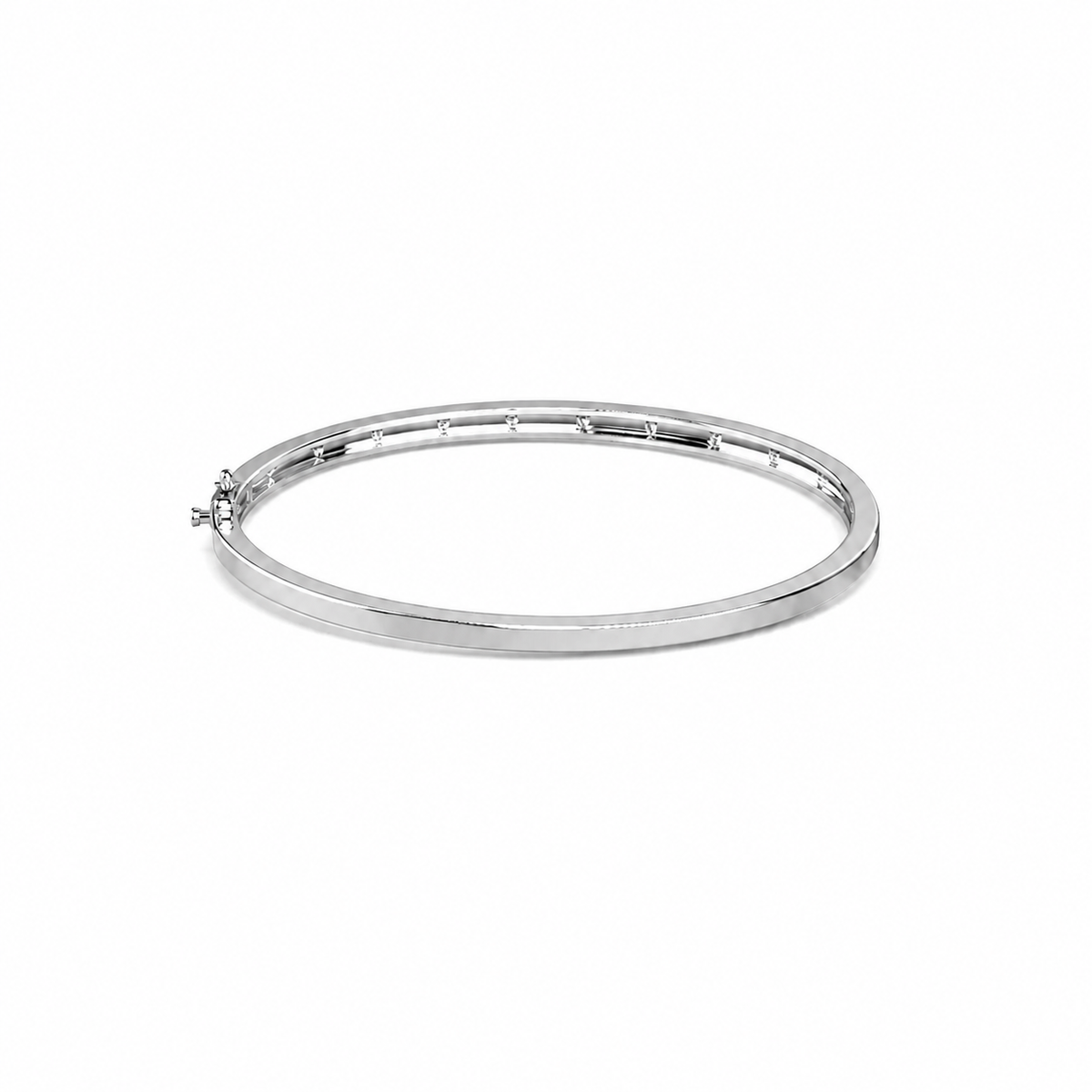 Flush Set Lab Diamond Openable Bangle Bracelet