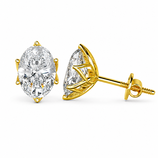 Lotus Radiance with Oval Solitaire Stud